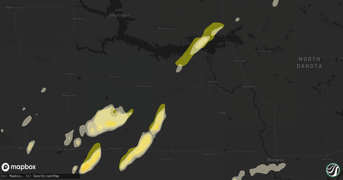 Hail map in Beulah, ND on September 6, 2026