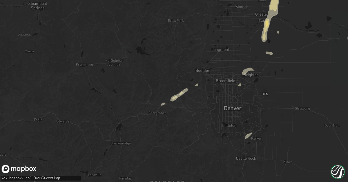 Hail map in Black Hawk, CO on September 6, 2026
