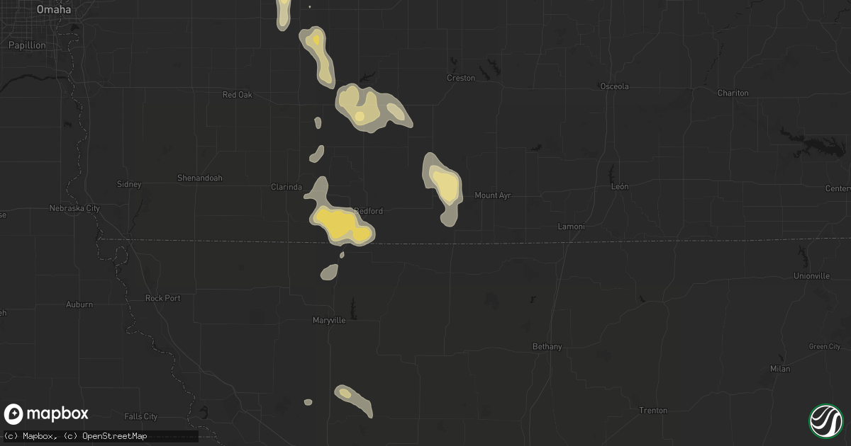 Hail map in Blockton, IA on September 6, 2026