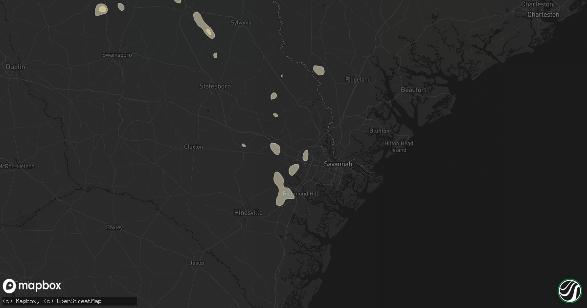 Hail map in Bloomingdale, GA on September 6, 2026