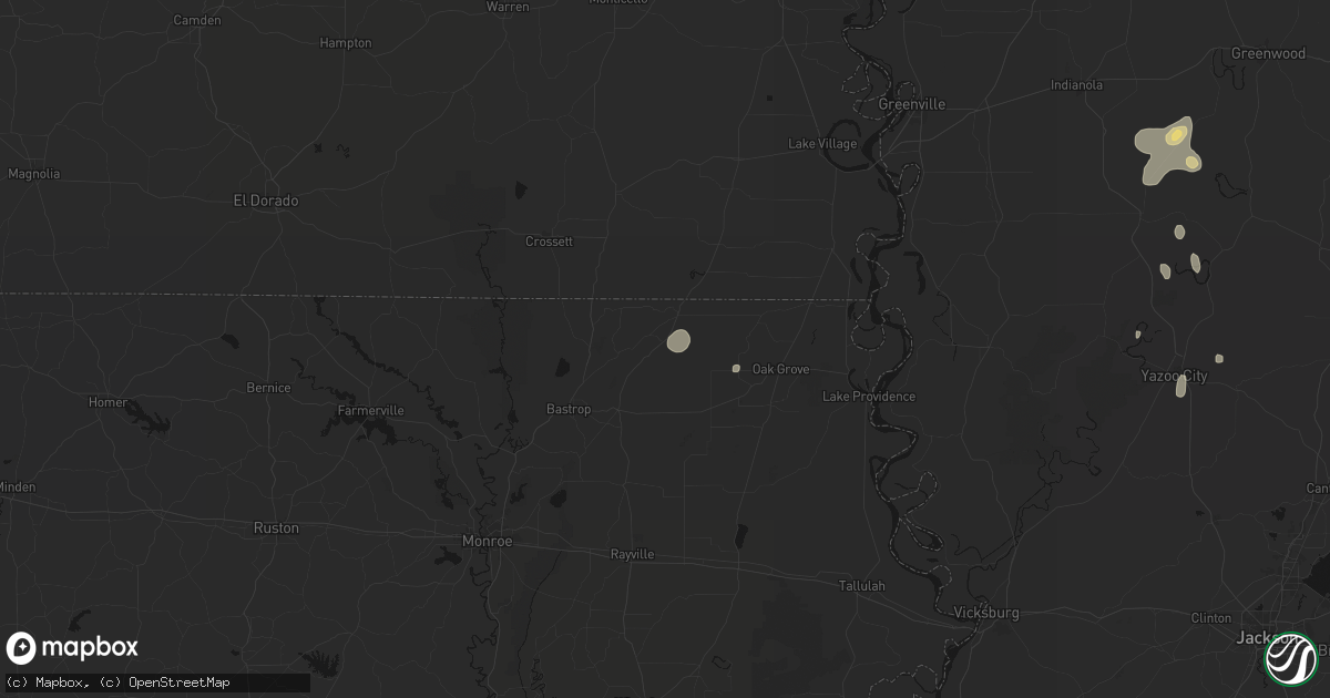 Hail map in Bonita, LA on September 6, 2026