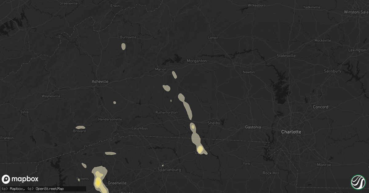 Hail map in Bostic, NC on September 6, 2026