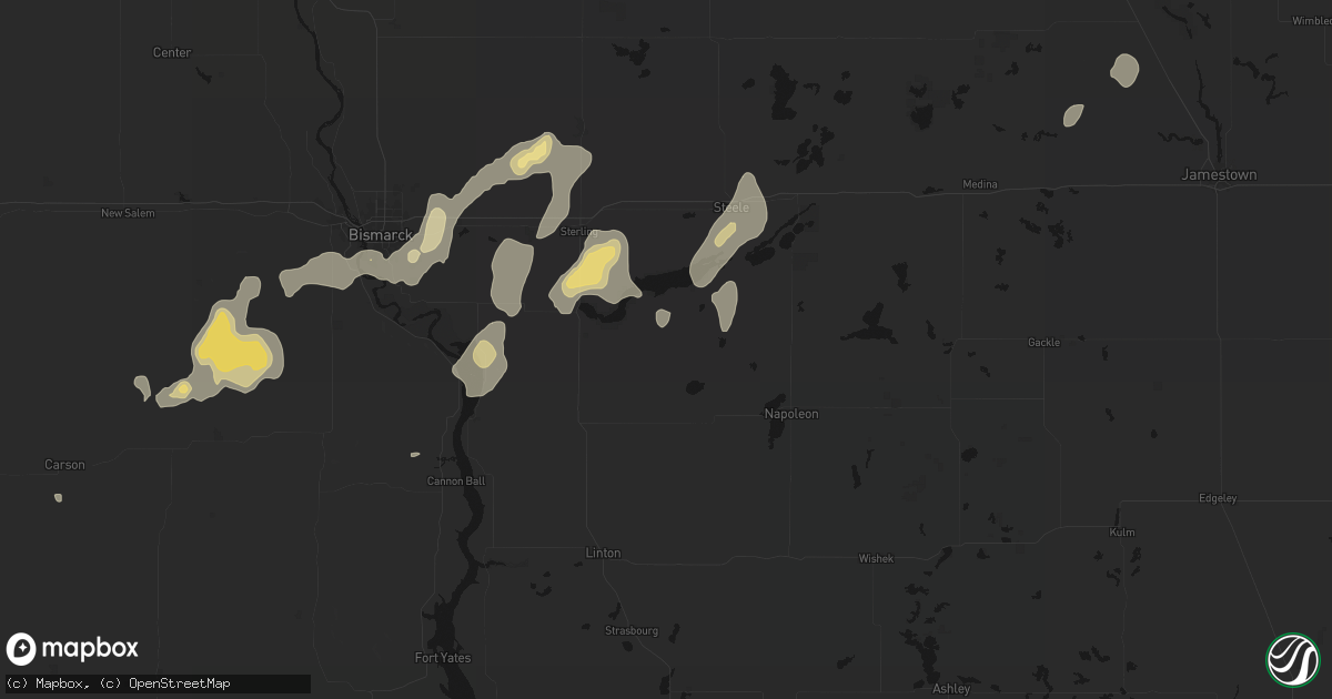 Hail map in Braddock, ND on September 6, 2026