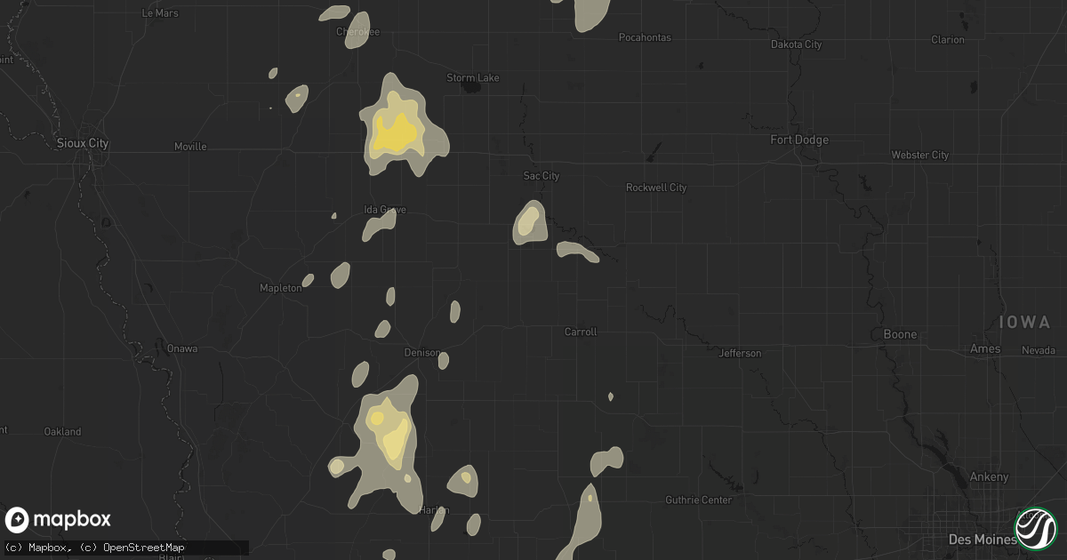 Hail map in Breda, IA on September 6, 2026