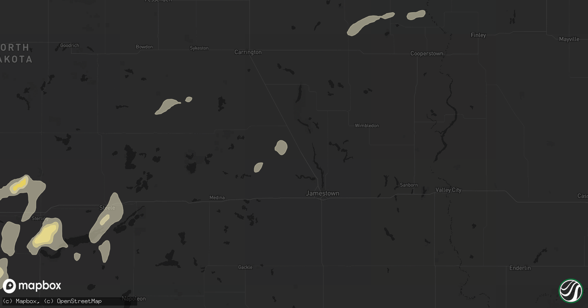 Hail map in Buchanan, ND on September 6, 2026