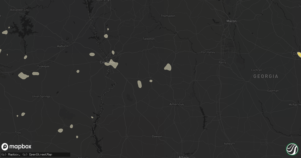 Hail map in Buena Vista, GA on September 6, 2026