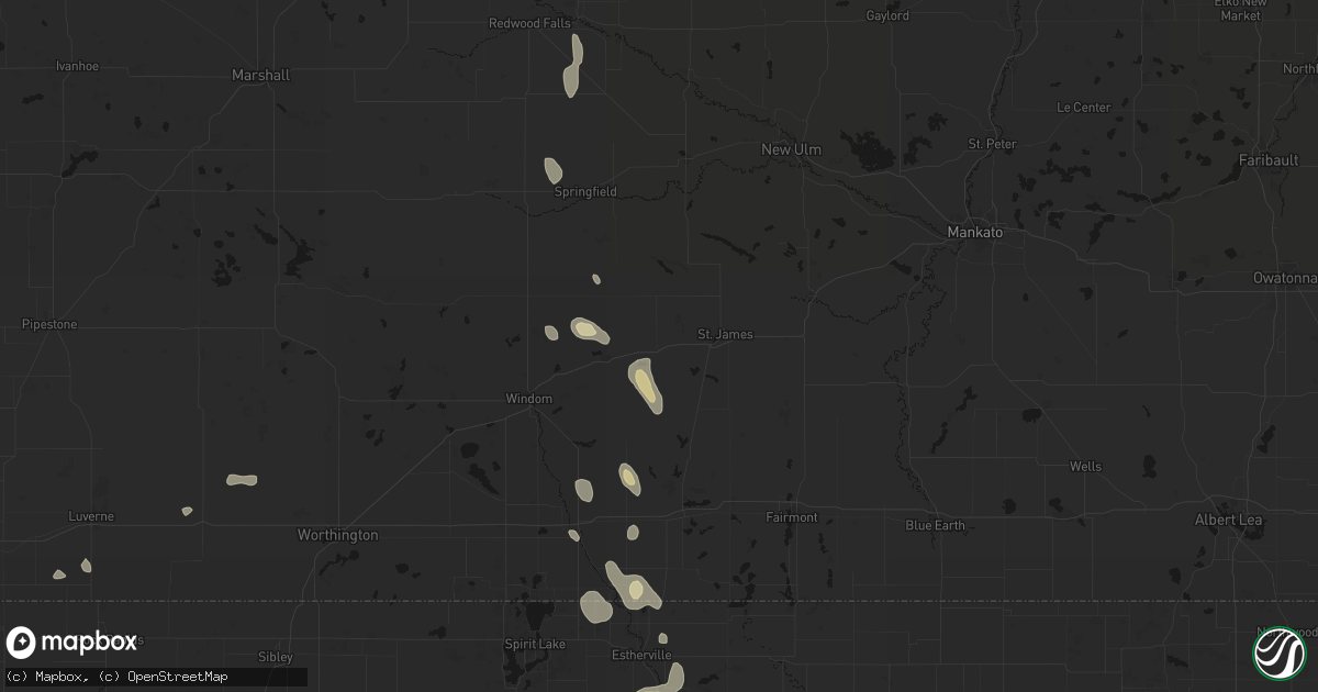 Hail map in Butterfield, MN on September 6, 2026