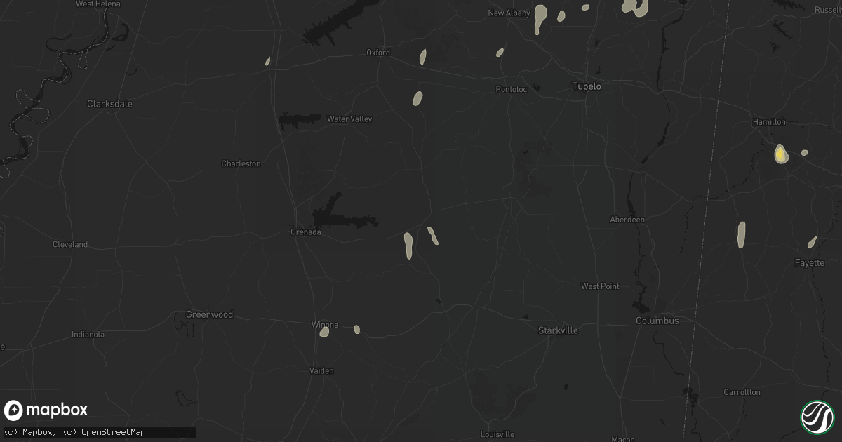 Hail map in Calhoun City, MS on September 6, 2026