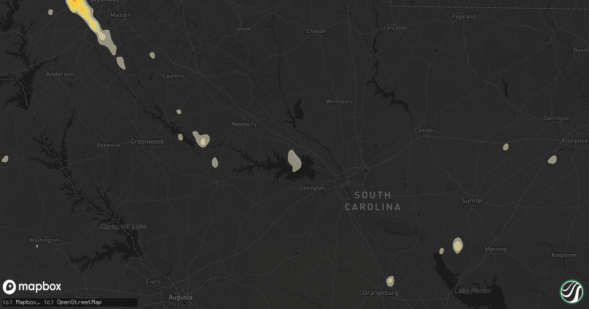 Hail map in Chapin, SC on September 6, 2026
