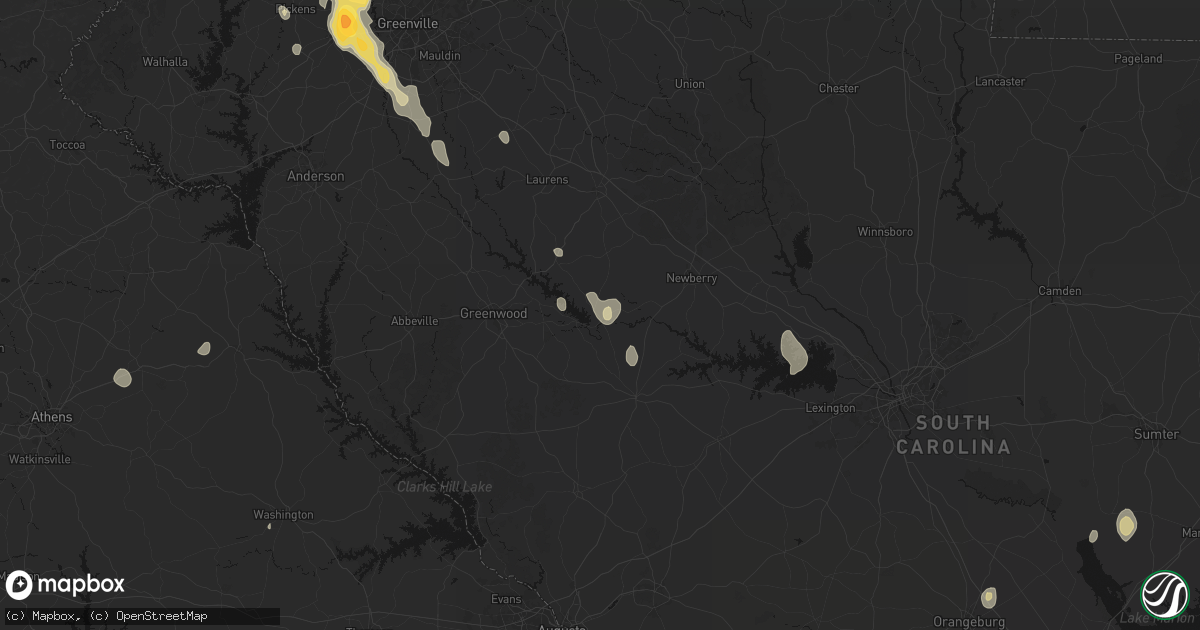 Hail map in Chappells, SC on September 6, 2026