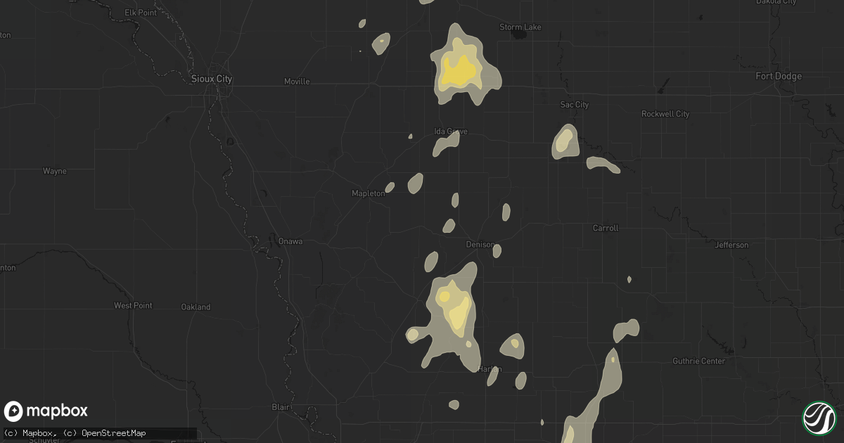 Hail map in Charter Oak, IA on September 6, 2026