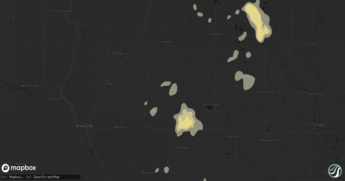 Hail map in Cherokee, IA on September 6, 2026