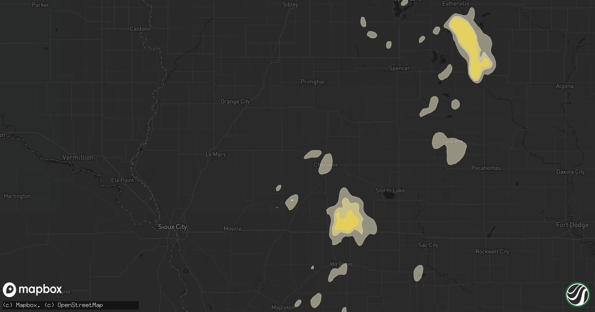 Hail map in Cleghorn, IA on September 6, 2026