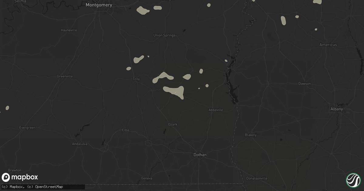 Hail map in Clio, AL on September 6, 2026