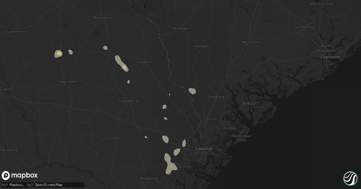 Hail map in Clyo, GA on September 6, 2026