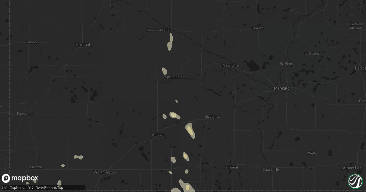 Hail map in Comfrey, MN on September 6, 2026