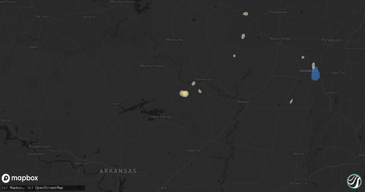 Hail map in Concord, AR on September 6, 2026