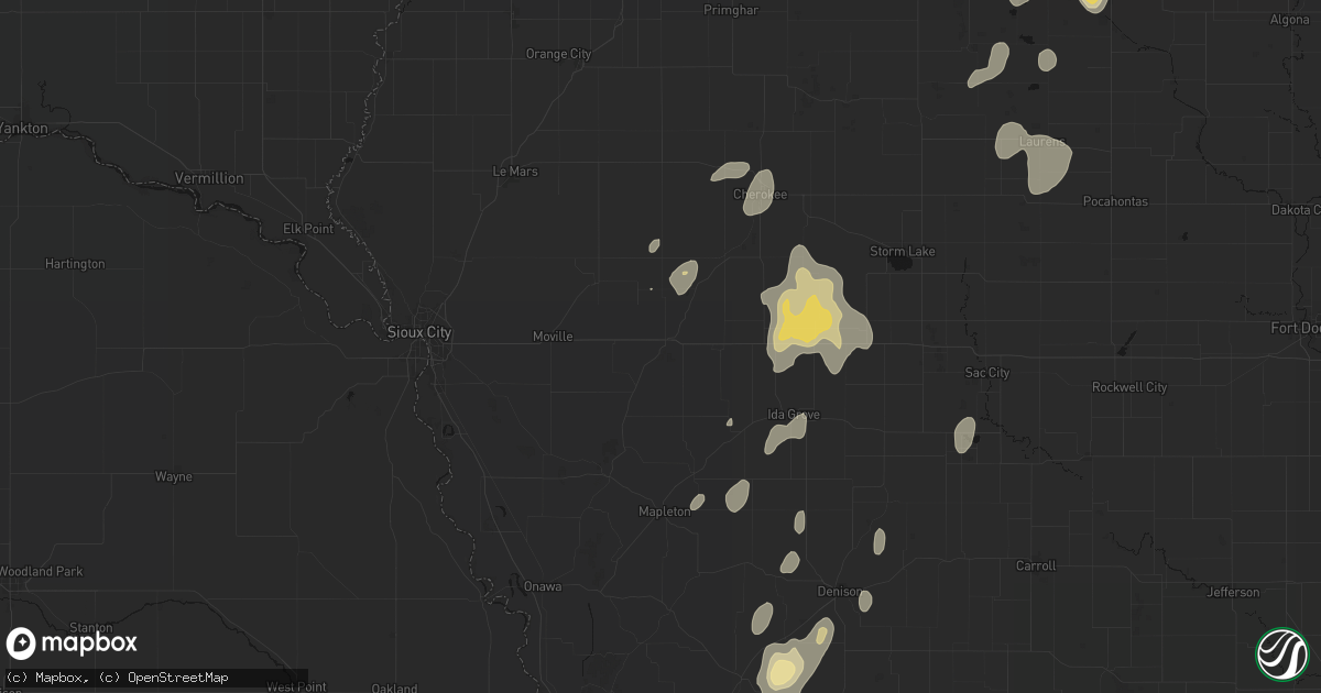 Hail map in Correctionville, IA on September 6, 2026