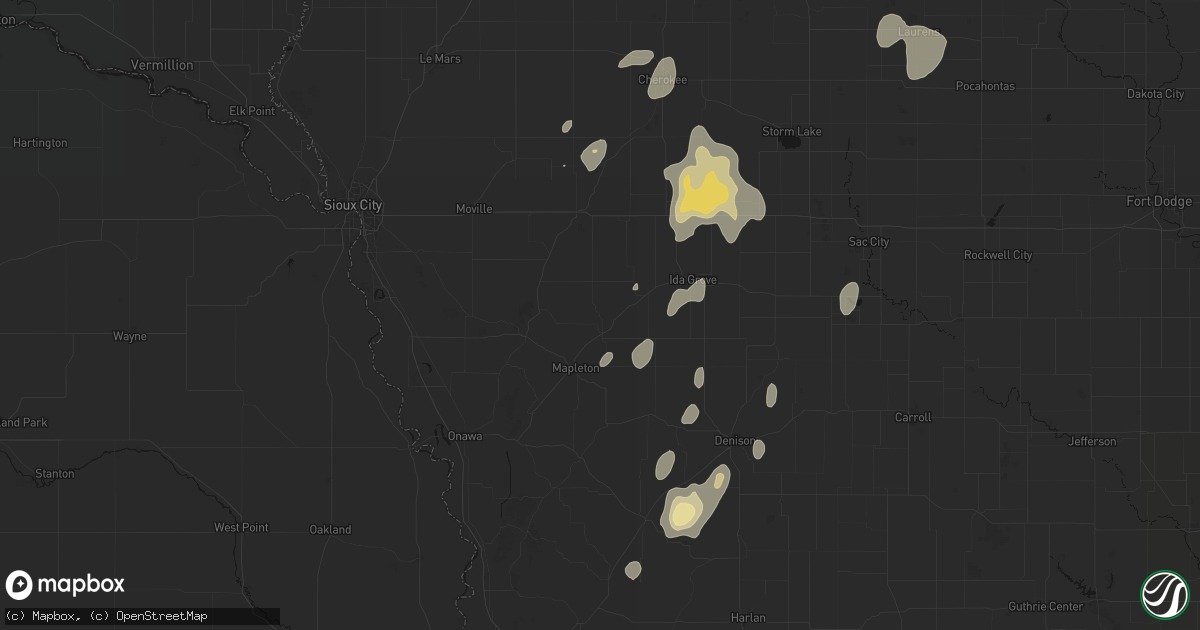 Hail map in Danbury, IA on September 6, 2026