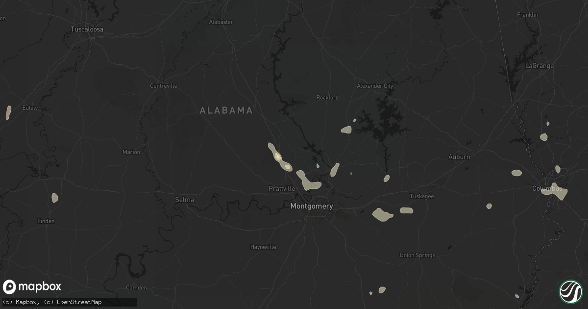 Hail map in Deatsville, AL on September 6, 2026