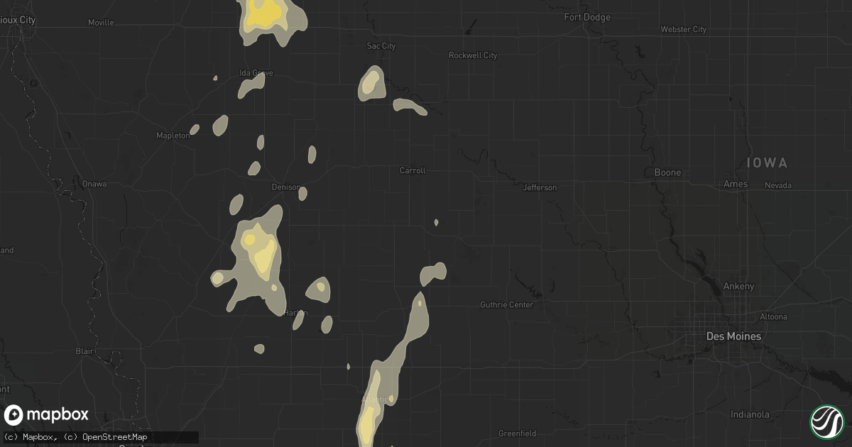 Hail map in Dedham, IA on September 6, 2026