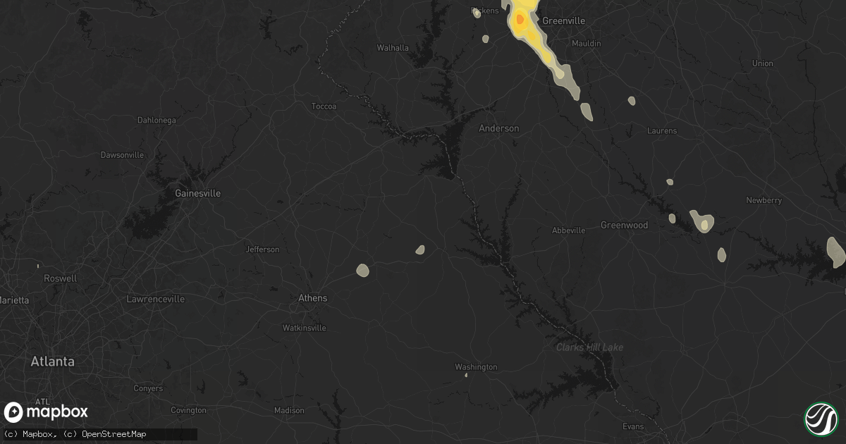Hail map in Dewy Rose, GA on September 6, 2026