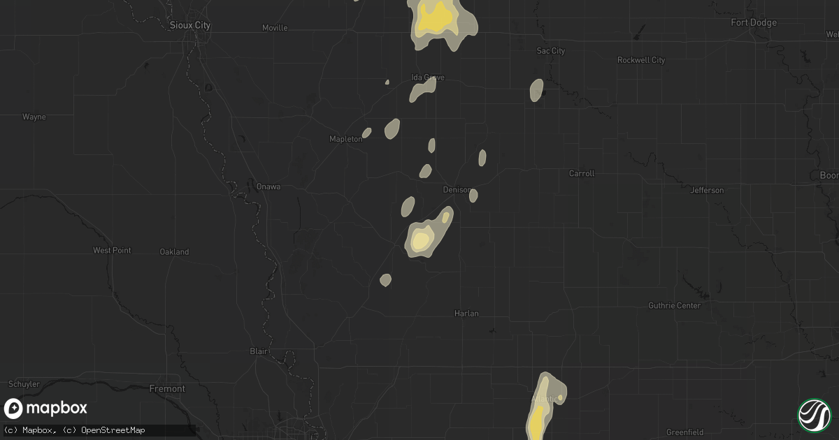 Hail map in Dow City, IA on September 6, 2026