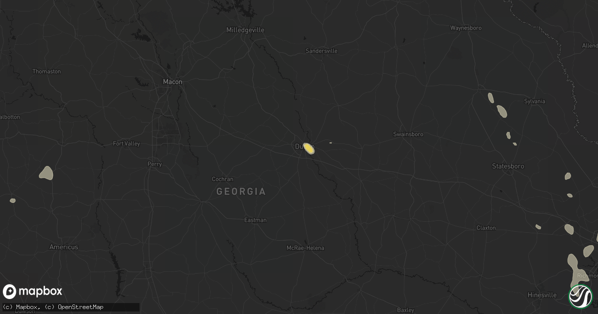 Hail map in Dublin, GA on September 6, 2026