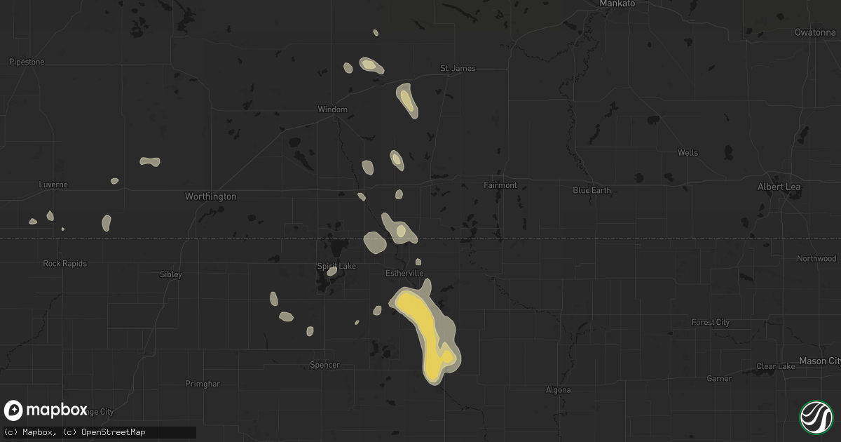 Hail map in Dunnell, MN on September 6, 2026