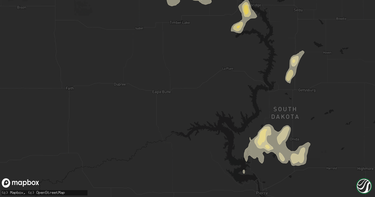 Hail map in Eagle Butte, SD on September 6, 2026