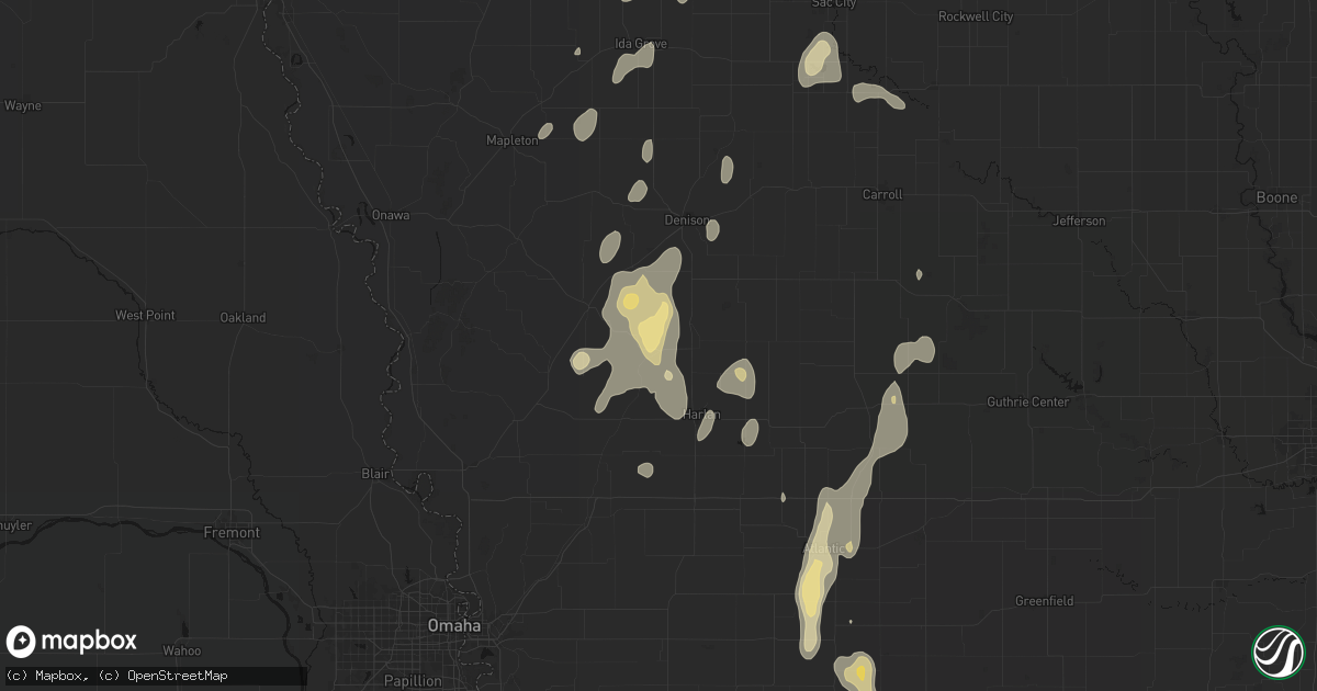 Hail map in Earling, IA on September 6, 2026