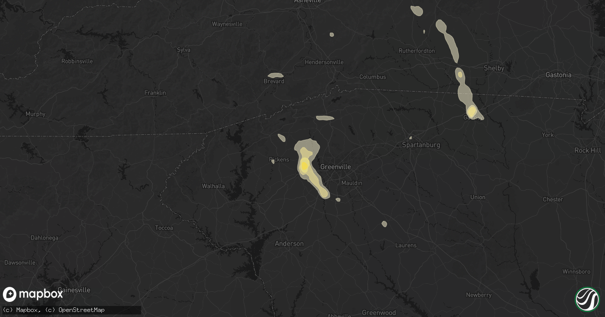 Hail map in Easley, SC on September 6, 2026