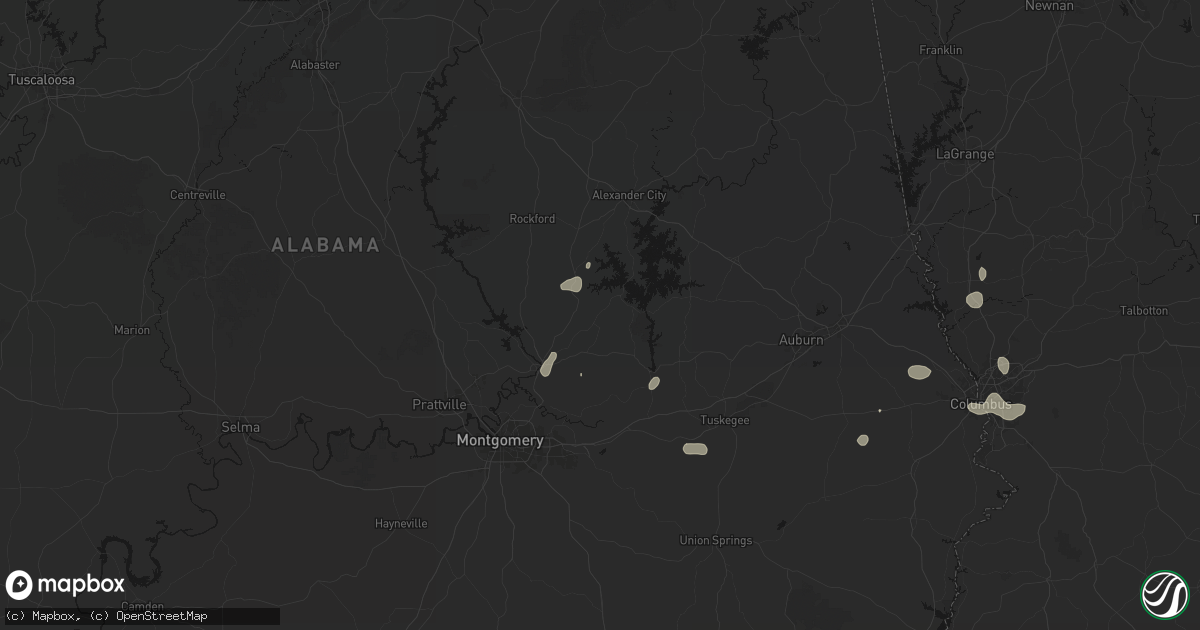 Hail map in Eclectic, AL on September 6, 2026