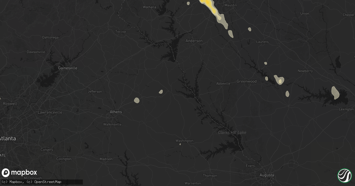 Hail map in Elberton, GA on September 6, 2026
