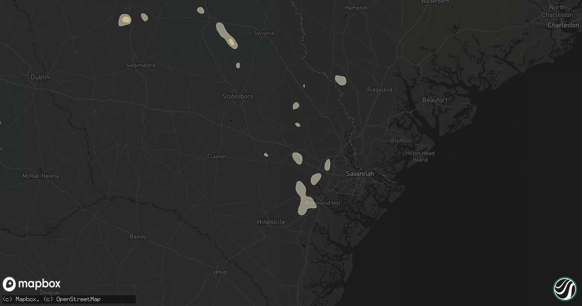Hail map in Ellabell, GA on September 6, 2026