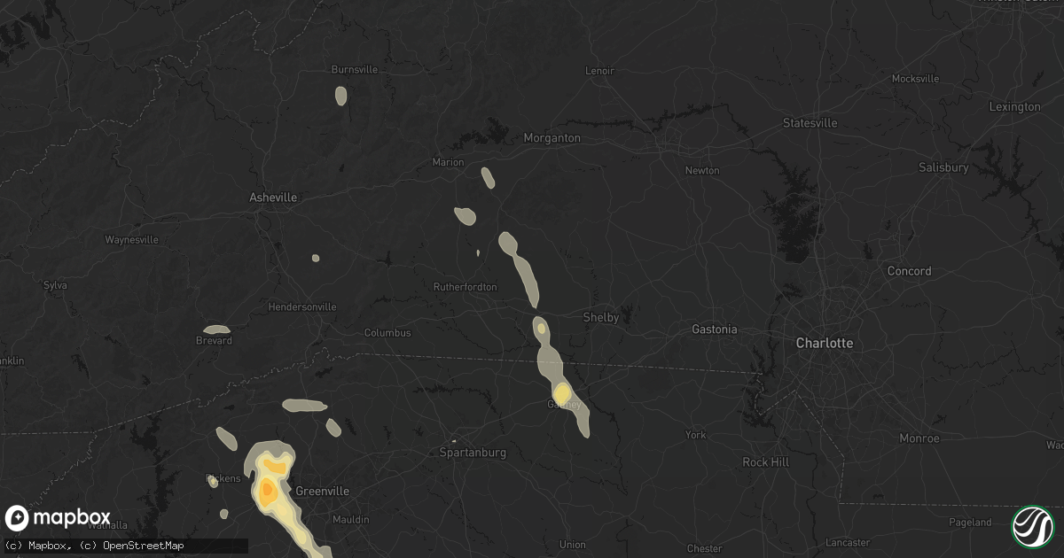 Hail map in Ellenboro, NC on September 6, 2026