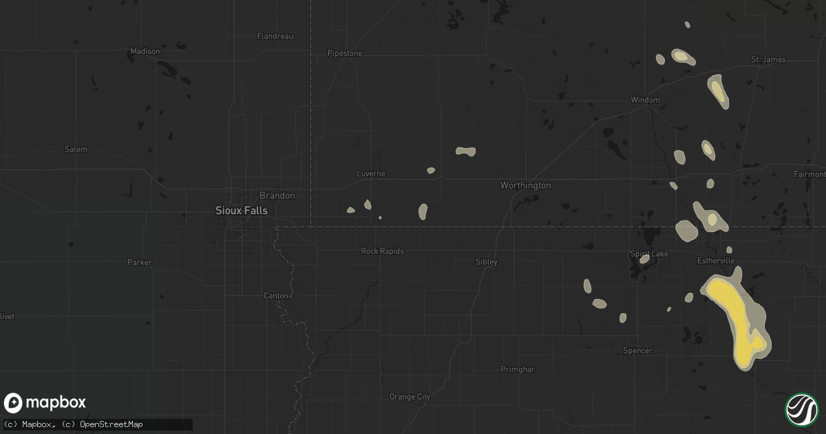 Hail map in Ellsworth, MN on September 6, 2026
