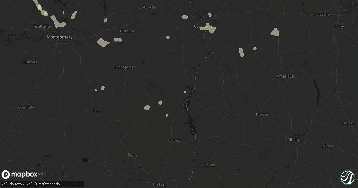Hail map in Eufaula, AL on September 6, 2026