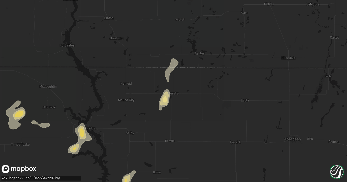 Hail map in Eureka, SD on September 6, 2026