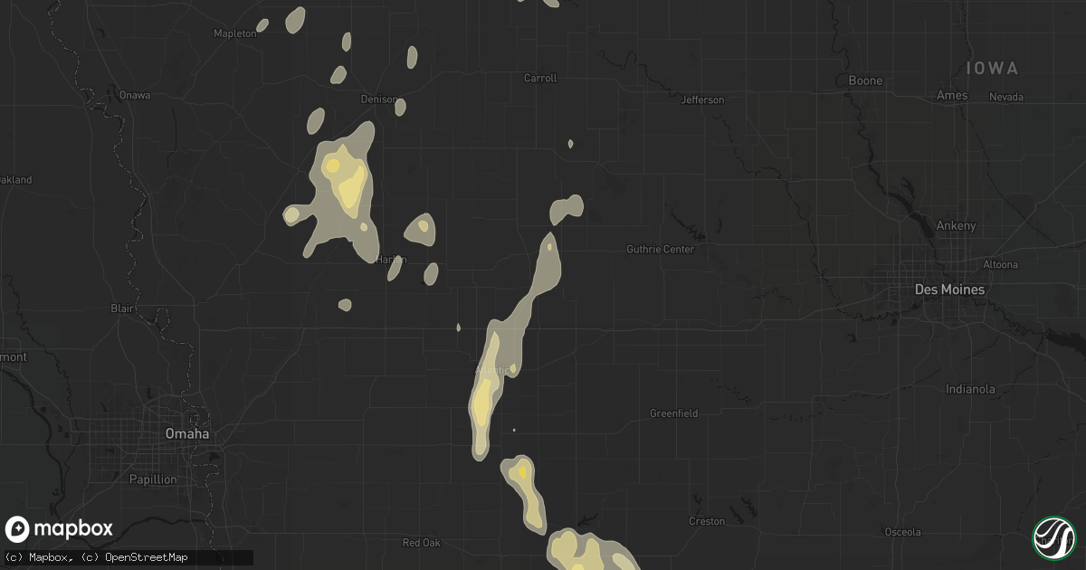 Hail map in Exira, IA on September 6, 2026