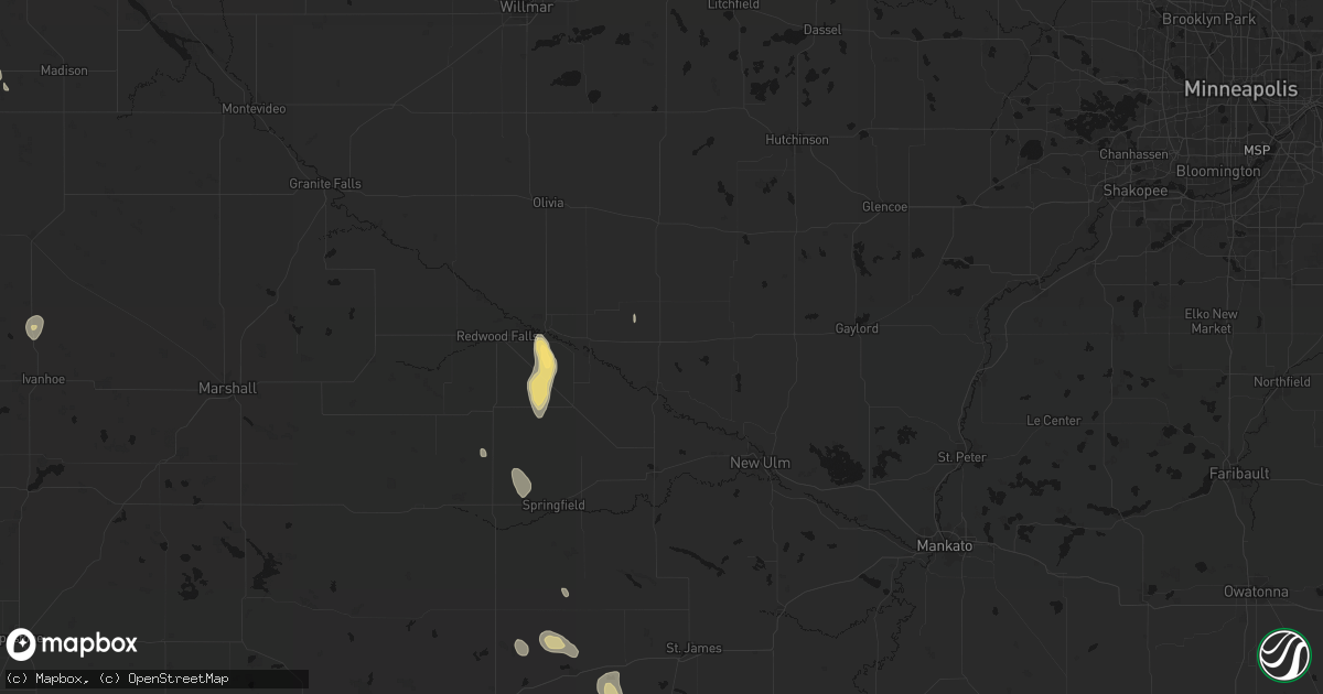 Hail map in Fairfax, MN on September 6, 2026