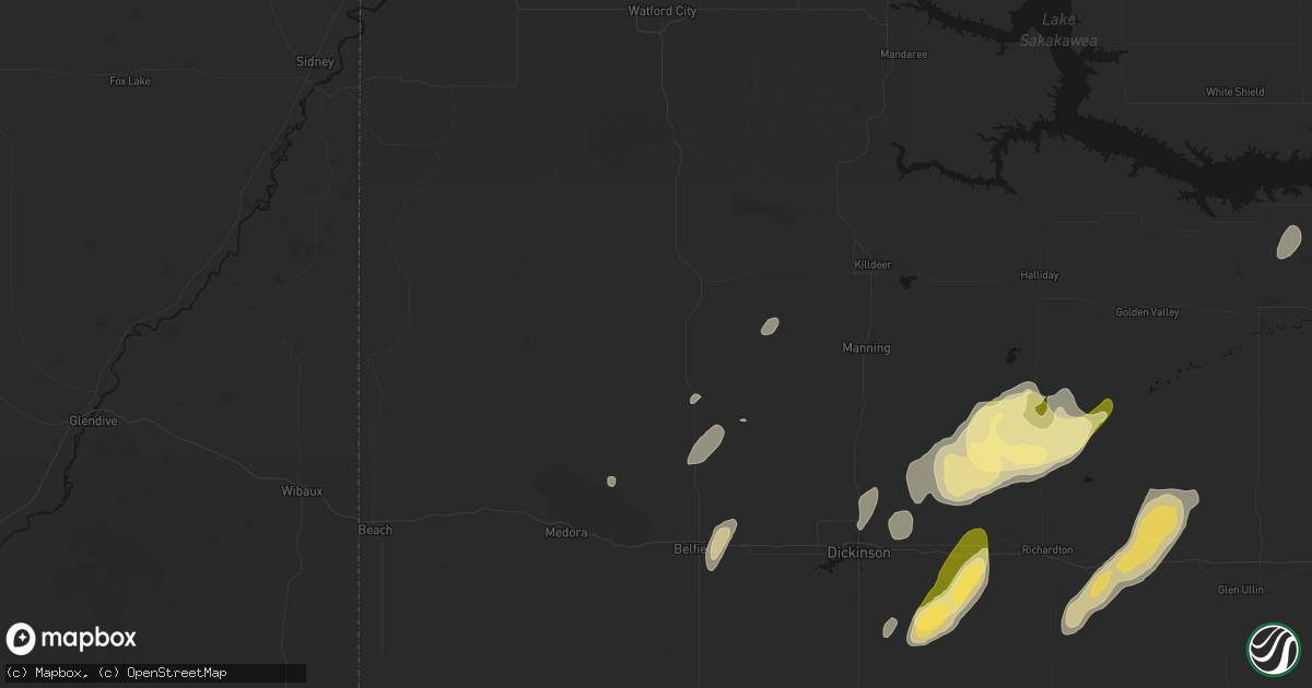 Hail map in Fairfield, ND on September 6, 2026