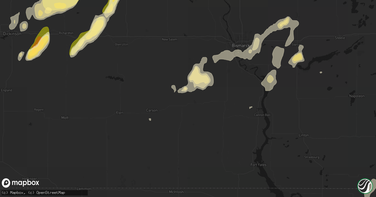 Hail map in Flasher, ND on September 6, 2026