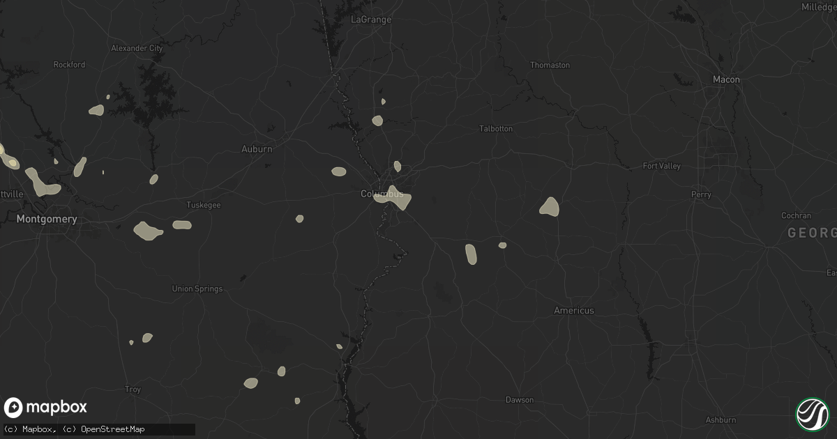 Hail map in Fort Benning, GA on September 6, 2026