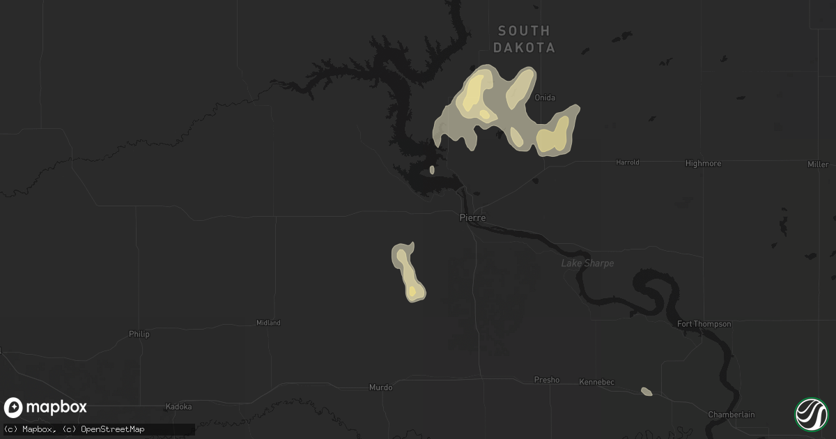 Hail map in Fort Pierre, SD on September 6, 2026