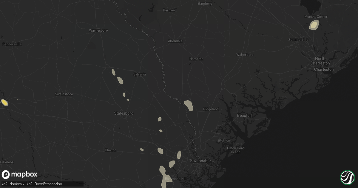 Hail map in Garnett, SC on September 6, 2026