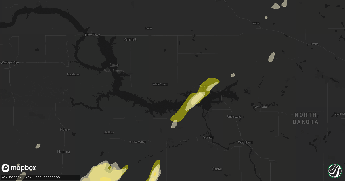 Hail map in Garrison, ND on September 6, 2026