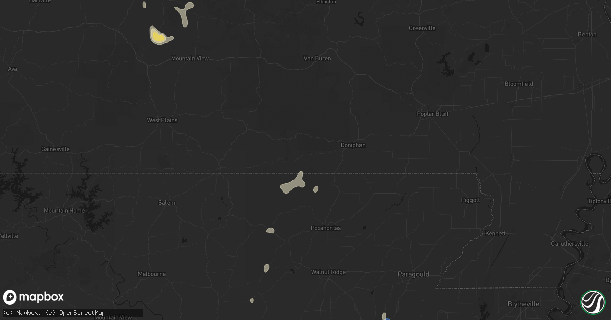 Hail map in Gatewood, MO on September 6, 2026