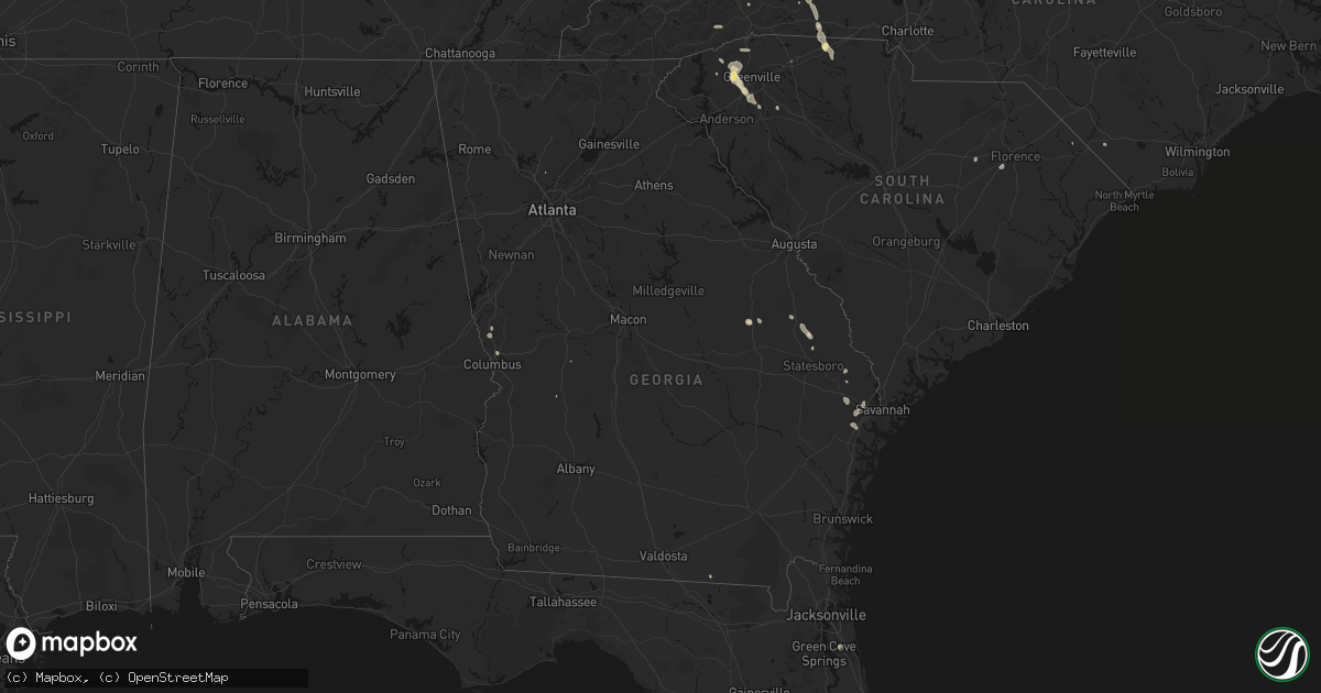 Hail map in Georgia on September 6, 2026