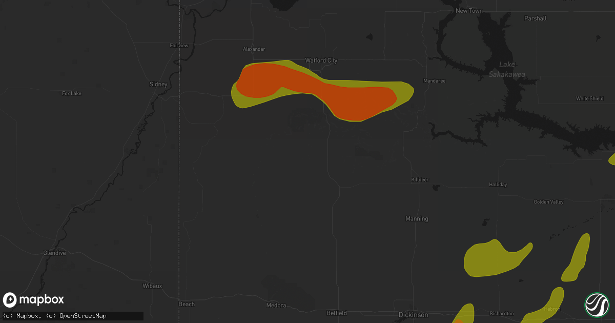 Hail map in Grassy Butte, ND on September 6, 2026